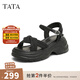 他她（TATA）涼鞋女鞋2025秋季新款休閑厚底法式氣質(zhì)時(shí)裝涼鞋女 黑色 38