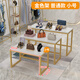 服裝店展示架長(cháng)方形女裝店鞋包架高低流水臺中島櫥窗陳列架展示桌 普通款-小號單桌【金色架】
