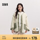 森馬（Semir）外套女中長(zhǎng)款菱格仿羊羔毛寬松冬2024撞色夾棉兩面穿109724108020