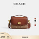 蔻馳（COACH）新款女士CASSIE 17號(hào)翻蓋單肩包斜挎包百搭早秋通勤女包 B4/棕黃色 銹紅色(新版）