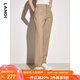 藍地（LANDI）卡其色直筒修身顯瘦西裝褲女春季新款小個(gè)子長(cháng)褲 卡其色 S