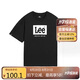 Lee兒童純棉短袖t恤夏季男童女童半袖休閑寬松上衣 黑色 150 