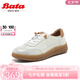 Bata休閑鞋女2025春商場(chǎng)新款通勤牛羊皮德訓(xùn)厚軟底開車鞋ATK52AM5七夕 米白 37