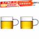 唐豐（TANGFENG） 加厚耐熱玻璃杯品茗杯功夫茶具帶把水杯小茶杯子TF4250 玻璃白把2杯