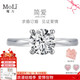 MoLi18K金人工培育鉆石戒指鉑金戒指四爪求婚大鉆戒1克拉女友節日禮物 18k金培育鉆D色VVS/3EX/GRC證書(shū) 1克拉