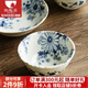 陶趣居有古窯復古日本進(jìn)口陶瓷餐具日式菜盤(pán)餐盤(pán)盤(pán)子花聚會(huì )釉下彩菜盤(pán) 11.8*6cm 螺紋碗 4.6英寸