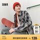森馬（Semir）牛仔外套男美式復(fù)古格紋襯衫式夾克2025春上衣小寬松109125108114