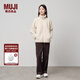 無(wú)印良品（MUJI）女式 長(cháng)毛抓絨 夾克 女外套秋冬款 女裝 外衣 BB2QIA4A 象牙色 M (160/84A)