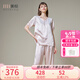 美標(biāo)（MEIBIAO）送愛人禮物短袖真絲睡衣女春夏19姆米重磅套裝100%桑蠶絲綢家居服 灰粉 短袖七分褲套裝 L (165/88A)