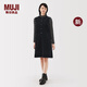 無印良品（MUJI）女式木棉混燈芯絨背帶裙女裝連衣裙裙子25年秋季新品BC2OBC5A 黑色 M (160/84A)