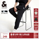杰克·瓊斯（JACK&JONES）衣服男裝褲子男秋季束腳褲運動(dòng)褲寬松衛褲休閑卡通刺繡微彈男褲 E40黑色 30 170