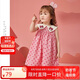 ASK JUNIOR女童連衣裙夏小童小熊繡花娃娃領(lǐng)波點滿印無袖公主裙 粉色 110