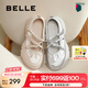 百麗（Belle）七夕禮物運(yùn)動(dòng)風(fēng)瑪麗珍鞋女商場同款芭蕾單鞋C1A1DCQ4 杏色 35 (225mm)