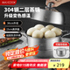 美廚（maxcook）蒸鍋全304不銹鋼36cm二層蒸鍋感溫復(fù)底湯鍋 燃?xì)怆姶艩t通用MCZ729