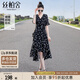 絲柏舍不規(guī)則碎花裙2024夏裝新款女裝V領(lǐng)小個(gè)子寬松連衣裙