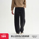 CHINISM CH赤塵美式做舊復古彎刀褲男士春秋款潮流休閑牛仔褲寬松直筒褲 黑牛仔 L