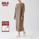 無(wú)印良品（MUJI）女式 羊絨 圓領(lǐng)連衣裙 女裝裙子冬季 BG84CC3A 棕色 M (155/80A)