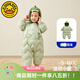 G.DUCKKIDS小黃鴨嬰兒羽絨服連體衣一歲寶寶衣服加絨加厚防寒男女寶寶爬服 綠色 73 cm建議3-6個月12-16斤CM