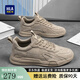 海瀾之家（HLA）男鞋秋冬新款運動(dòng)鞋子男軟皮軟底網(wǎng)面鞋男戶(hù)外男士旅游鞋休閑鞋男 卡其 【秋冬皮面款】 42