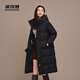 波司登（BOSIDENG）25新款90鵝絨羽絨服女長(cháng)款經(jīng)典商務(wù)連帽寬松保暖外套B250244174 黑色8056 M 165/88A 體重約110-120斤
