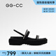 GG-CC【海街日記】夏季新款法式時(shí)尚水鉆涼鞋女交叉帶涼鞋子G25S7645 黑色 37