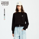 Teenie Weenie小熊女裝毛針織衫2025秋季新款簡(jiǎn)約時(shí)尚輕薄圓領(lǐng)開(kāi)衫 黑色 M