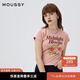 moussy 【熱銷(xiāo)爆款】甜美字母花卉印花修身短袖T恤028ISQ90-4211 091淺粉色 均碼
