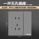 歐普（OPPLE）照明開(kāi)關(guān)W17開(kāi)關(guān)插座灰色86型家用暗裝五孔單開(kāi)帶大面板開(kāi)關(guān)插座 一開(kāi)五孔【插座】