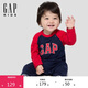 GAP嬰兒2025秋季新款棉質(zhì)logo小熊印花一體式連體衣兒童裝805354