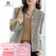 clotho Rennie品牌女裝小香風(fēng)短外套女2025春秋新款氣質(zhì)小個(gè)子長(cháng)袖氣質(zhì)通勤上衣 淺灰色 M