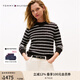 TOMMY HILFIGER【絞花肌理】25新款秋冬女條紋毛衣純色圓領(lǐng)針織開衫 【條紋絞花】黑白條紋BDS XS （推薦：100斤以下）