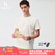 哈吉斯（HAZZYS）男裝 2025夏季新款【涼感】男上衣純色圓領短袖T恤男ASTZE0CBX82 米黃色OW L （175/96A 48）