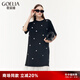 歌莉婭miu系連衣裙夏裝新品運(yùn)動(dòng)風(fēng)設(shè)計(jì)感假兩件針織通勤小黑裙1E3J4H280 00B黑色 M