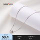 三福 925銀項(xiàng)鏈ins簡約短款鎖骨鏈短款頸帶飾品 755283 65776 1個(gè)