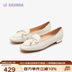 萊爾斯丹春季商場(chǎng)同款優(yōu)雅通勤芭蕾蝴蝶結樂(lè )福女鞋真皮單鞋5M15001 米白 OWK 38