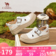 駱駝（CAMEL）羅馬涼鞋女簡約鏤空搭扣厚底包頭休閑涼鞋 L25M714018 米白 38 