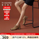 萊爾斯丹春季新款時尚優(yōu)雅通勤方頭粗跟牛津女鞋單鞋4T63401 杏色（羊皮） BDK 37