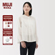 無(wú)印良品（MUJI） 女式 棉紗 長(cháng)袖罩衫 女士襯衫襯衣內搭女裝25年秋季上衣BC2O7A5A 米白色 M （160/84A）