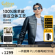 卡賓（CABBEEN）【明星同款】羊皮革真皮夾克男2025秋冬新款工裝翻領(lǐng)機車皮衣外套 煤黑色01 L /175/50