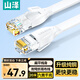山澤（SAMZHE）六類網(wǎng)線 CAT6類千兆純銅扁平網(wǎng)線 電腦寬帶家用監(jiān)控網(wǎng)絡(luò)連接成品跳線 白色20米BBP620