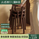 小匠材實(shí)木凳子家用可疊放備用餐桌凳客廳幾凳簡(jiǎn)約高板凳創(chuàng)意方凳胡桃色