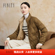 菲妮迪（FINITY）菲妮迪90白鵝絨羽絨服冬季新款絎縫短款輕薄保暖外套女 金咖色 XL
