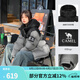 駱駝（CAMEL）羽絨服女冬季新款熱反射升溫保暖加厚連帽面包服短款外套 734CA6B605C4，幻影黑/硯墨灰 有 M