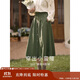 茵曼秋女裝文藝復古通勤中長(cháng)款學(xué)院風(fēng)純棉半身裙女傘裙子 卡其色1 M
