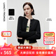 朗姿Basic衣櫥秋新款法式毛針織衫開衫外套氣質(zhì)針織上衣 黑色2 S