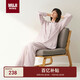 無(wú)印良品（MUJI）[自營(yíng)限定款]女士無(wú)側縫 雙層紗織睡衣  軟棉棉內衣 淺粉色格紋 L