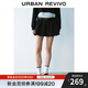 UR2025夏季新款女裝復古撞色拼接腰帶牛仔半裙UYU850068 靛藍 (偏短) S