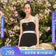 范德安（BALNEAIRE）【吉克雋逸同款】高端時(shí)尚連體泳衣防曬海邊61282 摩登黑白 L