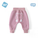 舒貝怡嬰兒褲子大屁屁褲寶寶長(cháng)褲男女兒童高腰pp褲護肚加絨保暖 粉色 80