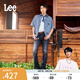 Lee【張凌赫代言】涼涼褲25夏新726中腰直筒丹寧回潮男輕薄牛仔褲 深藍色 31